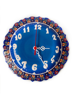Reloj en cerámica grande tonos azules