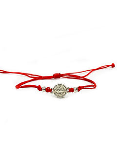 Pulsera Doble Hilo Rojo - Medalla San Benito Diseño 2 APM2500