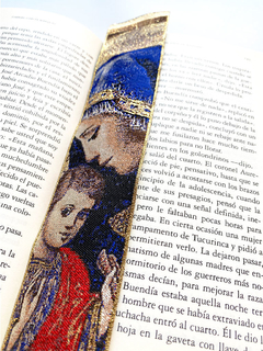 Separador de libros religiosos - La Virgen y el Niño - Azul APM3500