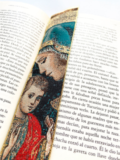 Separador de libros religiosos - La Virgen y El Niño - Verde APM3500