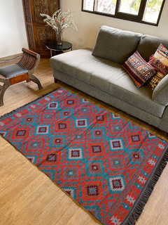 Tapete Kilim Diseño Antep 120x180 cm - Gobeklitepe Dorado con gris APM79500 (copia) - buy online