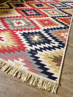 Tapete Kilim Diseño Ushak 150x80 cm - Anatolia multicolor APM56880 en internet