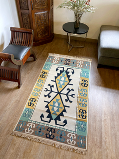 Tapete Kilim Diseño Ushak 150x80 cm - Elibelinde pastel APM56880 - comprar online