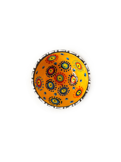 Vasija en Cerámica 8cm Ojo Turco Relieve - Amarillo Oscuro APM6000