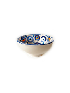 Vasija en Cerámica 8cm Ojo Turco Relieve - Blanca APM6000 - tienda online