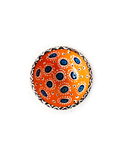 Vasija en Cerámica 8cm Ojo Turco Relieve - Naranja APM6500