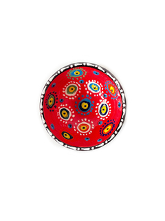 Vasija en Cerámica 8cm Ojo Turco Relieve - Rojo APM6000