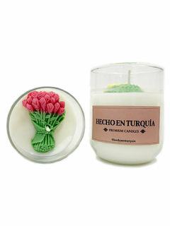 Vela Premium Cera Vegetal Flores - Brisa RosadaAPM33100 - comprar online