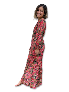 Vestido Agra en seda de la India en cuello V APM97000 na internet