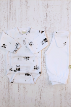 SET BODY Y RANITA PANDA BLANCO PIMA - BROTECITOS (BROSETE-FW)