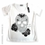 Remera V Skull Grey White PREMIUM