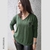 Sweater Escote V Love Green English (L/XL) Oversize - Kuwana Shop