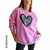 Buzo Oversized Wash (XL) LOVE PINK - tienda online