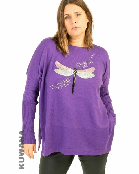 MAXI Sweater LIBELULA BREMER Largo UVA (XL/XXL)