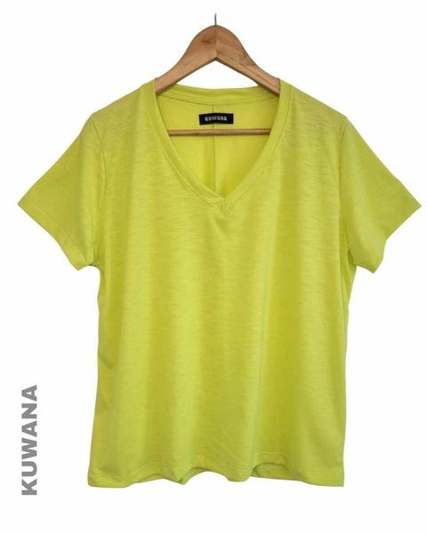 OUTLET SIN CAMBIO Remera V Basic LIME FLAME Essencial XL