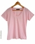 OUTLET SIN CAMBIO Remera V BASICA Essencial PREMIUM FLAMEE PINKY S/M