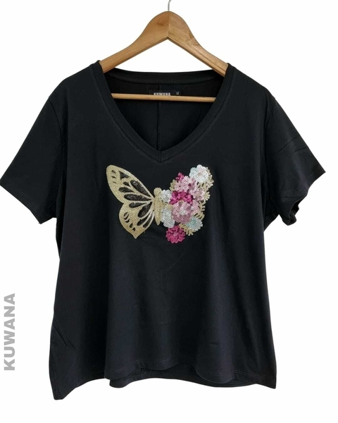 OUTLET SIN CAMBIO Remeron V Manga 3/4 (XL/XXL) BUTTERFLY BLACK