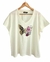 Remera V Oversize (XL) Soft cream Flamee BUTTERFLY