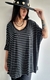 Remerón Vestido Juliette OVERSIZED (XXL) Rayado BLACK - tienda online