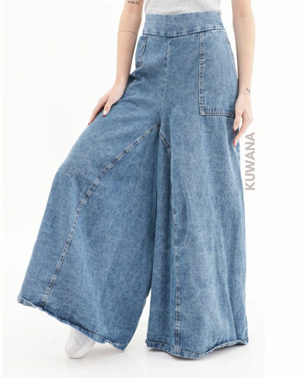 MAXI Palazzo Denim Wide Leg 42 al 48 Kuwana Shop