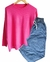 COMBO Sweater Pink + Jogger DENIM SKY (40 al 48)