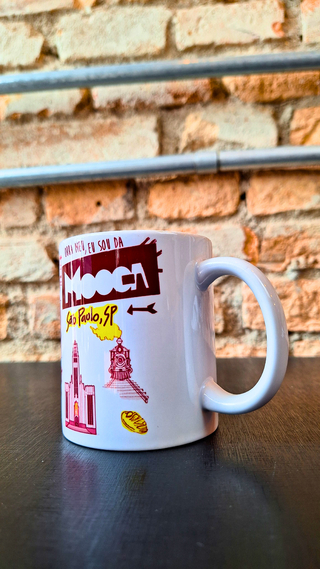 Caneca Ícones da Mooca - Branca c/ detalhes em amarelo