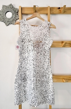 VESTIDO CON BRILLOS BLANCO