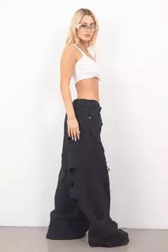 JEAN BETH WIDE LEG BLACK RIPPED en internet