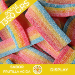 DISPLAY GOMITAS ARCO IRIS CINTAS FRUTILLA ACIDA x 1350 GRS!