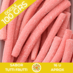 GOMITAS STICK TUTTI FRUTTI ACIDA ROSA x 100 GRS!