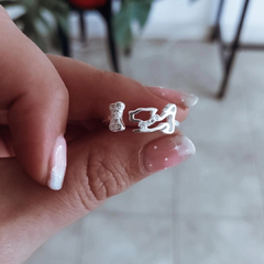 Anillo perrito con hueso micropave Plata 925 en internet