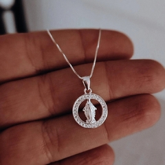 Cadena Virgen María micropave Plata 925