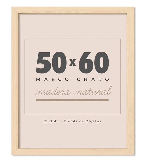 Marco 50x60 Chato Madera Natural