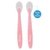 Kit 2 Colheres De Silicone Premium Rosa Clingo