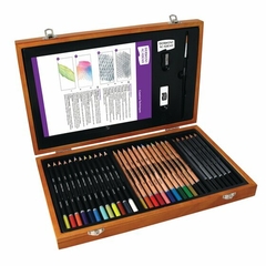 Accademy Wooden Box-Watercolor/Sketch/Colouring Derwent - tienda online
