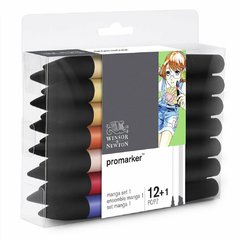 Set 1 Promarker W&N Manga Expansion Pack x 12 + 1 Blender