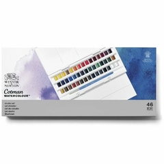 Set estudio de media pastillas Cotman Water Colours x 45pc/pz- Winsor & Newton