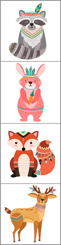 Stickers Personajes 4,5 x 4,5 cm - paq x 20 unid - Papelera Miramar