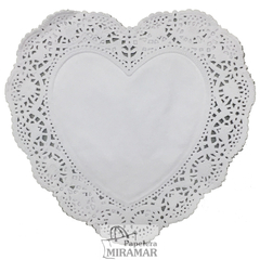 Blondas papel corazon blanco 15cm (paq x100)