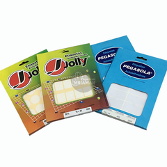 Etiquetas adhesivas x caja marca Pegasola / Jolly