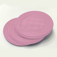 Platos plasticos gdes Rosa - paq x24 un