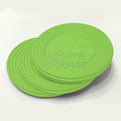Platos plasticos chicos Verde manzana - paq x24 un