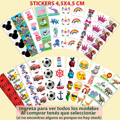 Stickers Personajes 4,5 x 4,5 cm - paq x 20 unid