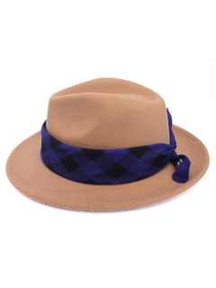 Chapéu Fedora Com Bandana Xadrez Azul - 46876 - comprar online