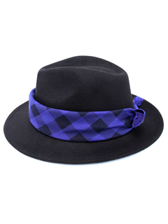 Chapéu Fedora Com Bandana Xadrez Azul - 46857 - comprar online