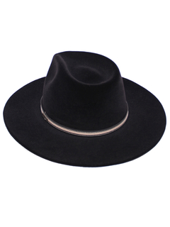 Chapéu Fedora Aveludado Preto aba 9cm - 46925 na internet