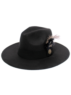 Chapéu Fedora Boho Wild & Free Preto - 46972