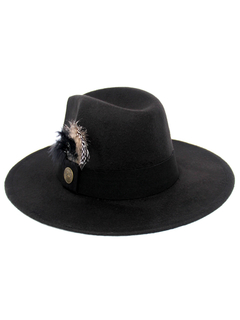 Chapéu Fedora Boho Wild & Free Preto - 46972 na internet