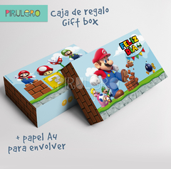 Cajita de regalo + Papel de regalo Super Mario Bros