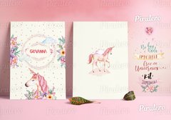 Imagen de Kit imprimible Unicornios y Flores